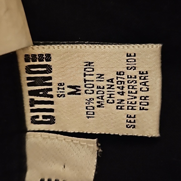 VTG GITANO 1980's Black Floral Jeweled Bedazzled Cowboy Core Button Down Shirt - Picture 8 of 9